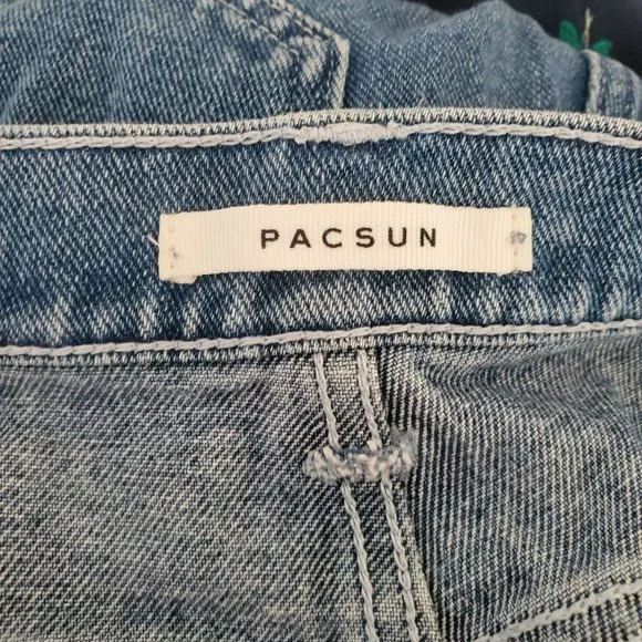 PACSUN Womens High Rise Carpenter Jeans Size 28 Blue Cargo Utility - Picture 4 of 4